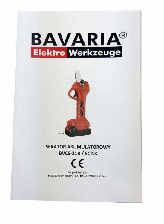 Instrukcja obsługi do sekatora